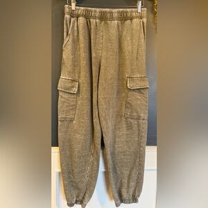 Wallflower Olive Green Cotton Blend Joggers